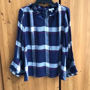 NWT! LOVE,FIRE Los Angeles Plaid Top